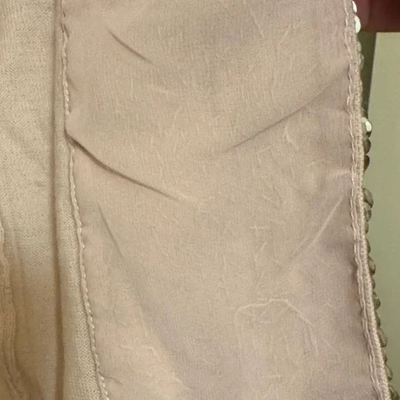 Sweater J. Crew Light Pink merino wool NWOT with Champagne Sequins Size Small - Picture 4 of 5